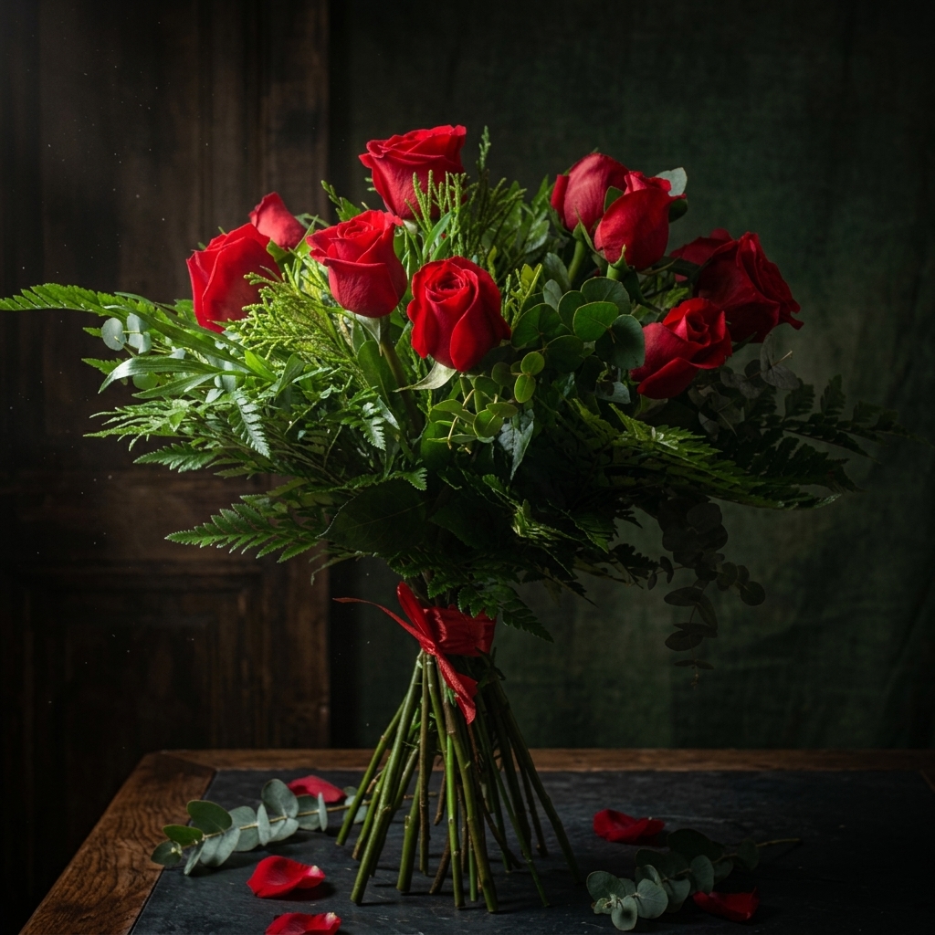 Bouquet 12 rosas rojas - Imagen 2