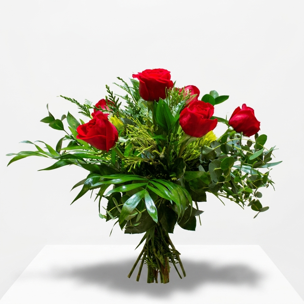 Bouquet 6 rosas rojas - Imagen 4