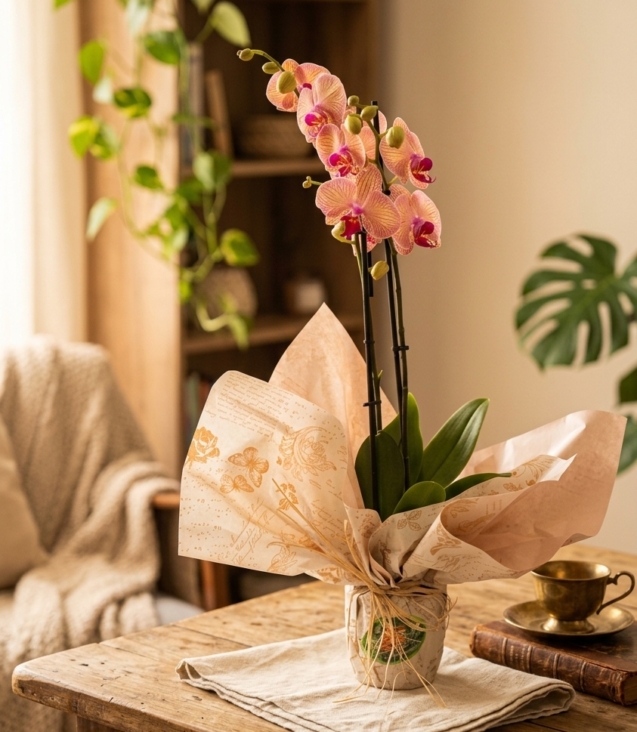 orquídea-naranja-cubremaceta-de-cerámica_floristeria_velez_malaga_flores_y_plantas_online_envio_a_la_axarquia_ramos_de_flores_a_domicilio_02