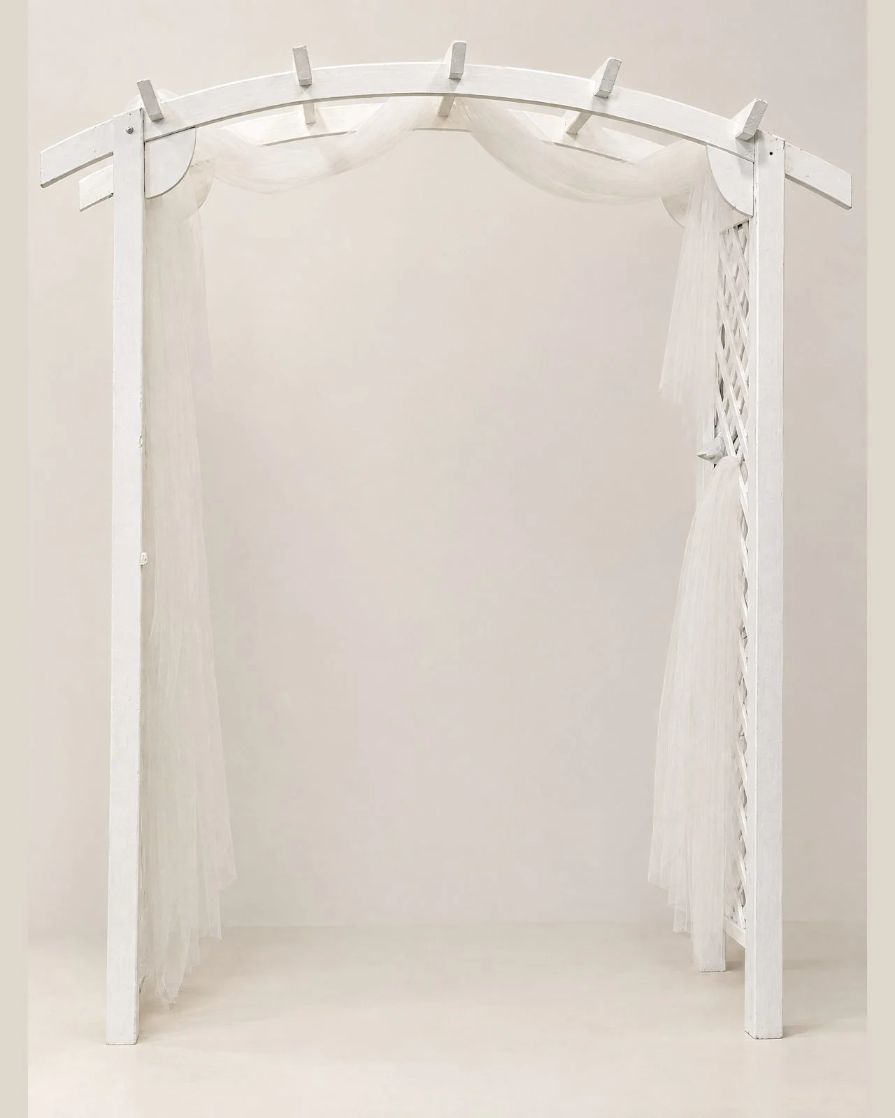 White wooden arch
