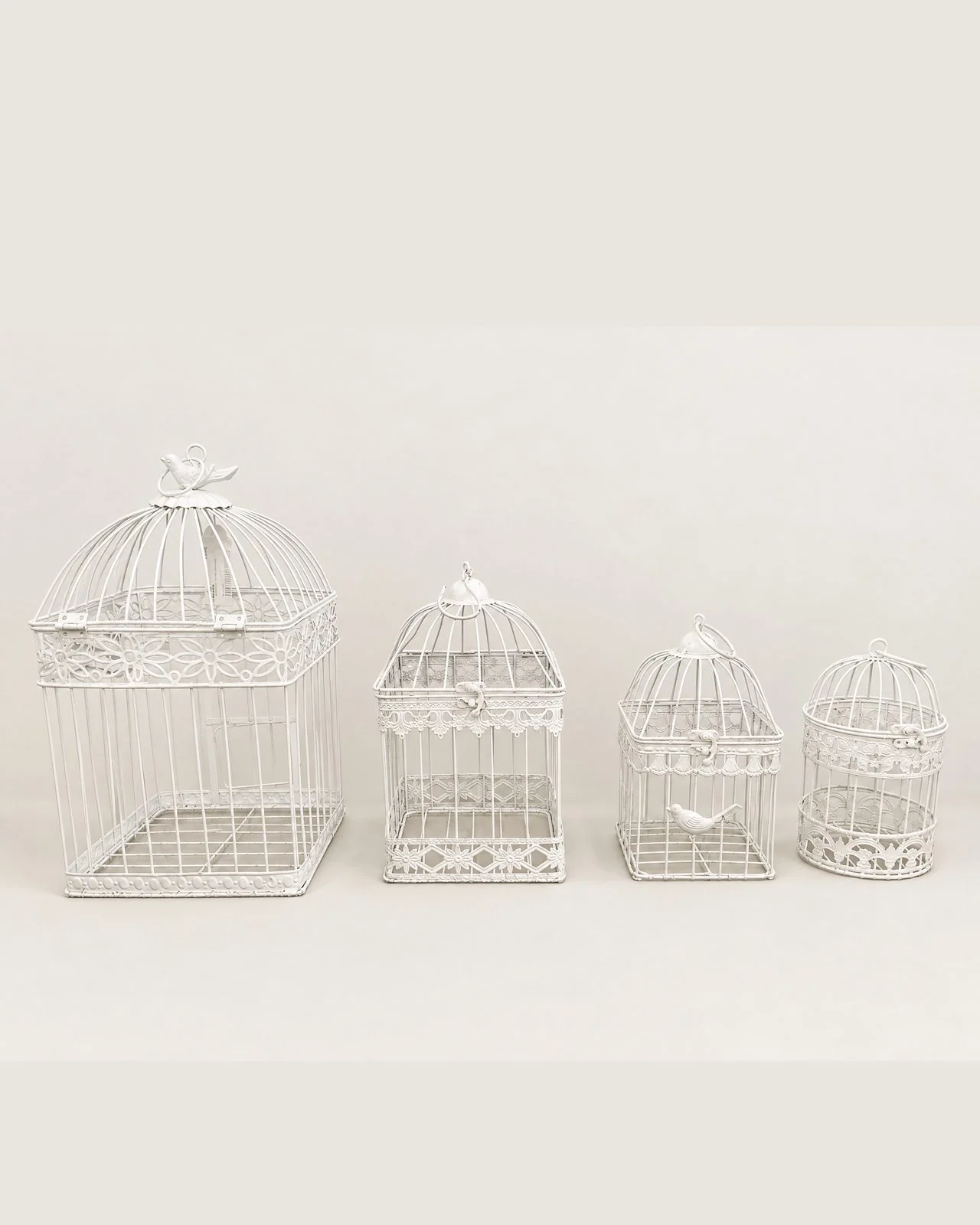 White decorative birdcages